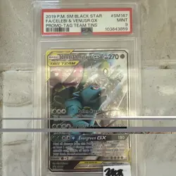 Pokemon TCG Celebi & Venusaur GX SM167 Promo PSA 9 - Image 1
