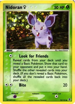 Pokemon TCG ex Fire Red Leaf Green Nidoran 70/112 Reverse Holo LP - Image 1