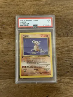 1999 POKEMON Cubone 50/64 Jungle 1ST EDITION PSA 7 - Image 1