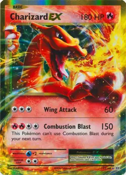 Damaged, English Pokemon Holo Charizard EX - 12/108 - Holo Rare ex XY - Evolutio - Image 1
