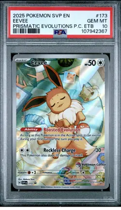 Eevee SV 173 Promo English Prismatic ETB Pokemon Center Stamped Graded PSA 10 - Image 1