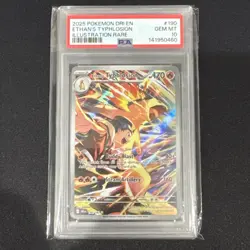 2025 POKEMON DRI EN-DESTINED RIVALS ILLUSTRATION RARE ETHAN'S TYPHLOSION PSA 10 - Image 1