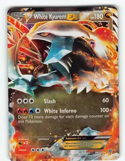 WHITE KYUREM EX 96/135 HOLO RARE EX PLASMA STORM POKEMON MP - Image 2