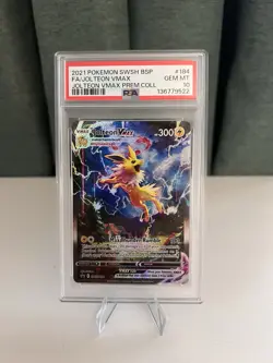 Pokemon 2021 SWSH Black Star Promo 184 Full Art Jolteon VMAX Premium Card - Image 1