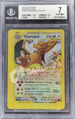 CARTA POKEMON CHARIZARD CRYSTAL REVERSE 146/144 BGS 7 TCG CARD BECKETT ENG - Image 1