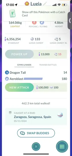 Pokemon Go Legendary Shiny Lugia ( High CP )( Reduced) - Image 2