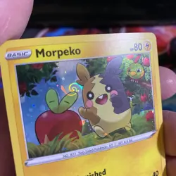 POKEMON MORPEKO SWSH031 BLACK STAR PROMO COSMO HOLO HD SWIRL NM - Image 1
