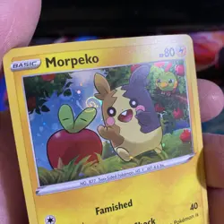 POKEMON MORPEKO SWSH031 BLACK STAR PROMO COSMO HOLO HD SWIRL NM - Image 2