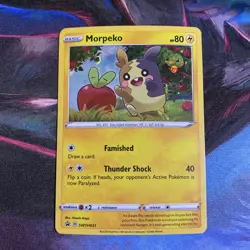 POKEMON MORPEKO SWSH031 BLACK STAR PROMO COSMO HOLO HD SWIRL NM - Image 3