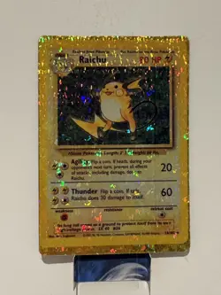 Raichu Base Set Vending Sticker Holo Prism Vintage Pokemon Card Rare 14/102 - Image 1