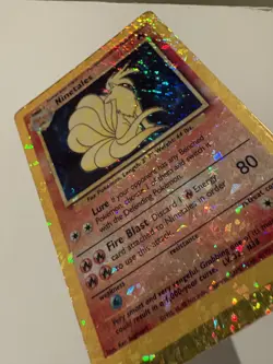 Ninetales 12/102 Base Set Vending Sticker Holo Prism Vintage Pokemon Card - Image 3