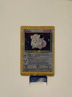 Clefairy 5/102 Base Set Vending Sticker Holo Prism Vintage Pokemon Card - Image 1