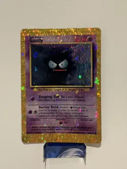 Gastly 50/102 Base Set Vending Sticker Holo Prism Pokemon Card - Image 1