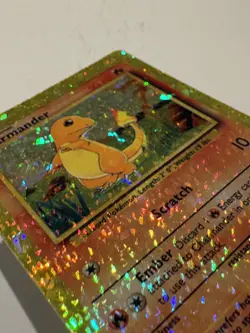 Charmander 46/102 Base Set Vending Sticker Holo Prism Vintage Pokemon Card - Image 3