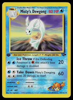 Pokemon Card - Misty's Dewgong Gym Challenge 54/132 Uncommon 1st Edition - Image 1