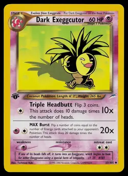 Pokemon Card - Dark Exeggcutor Neo Destiny 33/105 Uncommon 1st Edition - Image 1