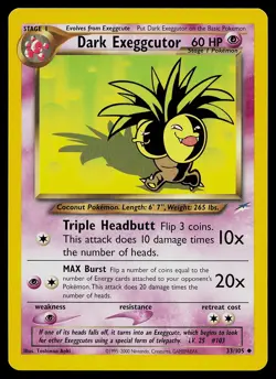 Pokemon Card - Dark Exeggcutor Neo Destiny 33/105 Uncommon - Image 1