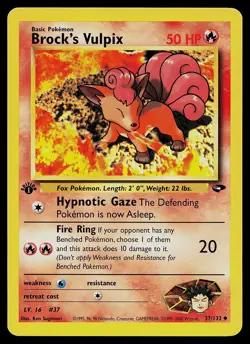 Pokemon Card - Brock's Vulpix Gym Challenge 37/132 Uncommon 1st Edition - Image 1