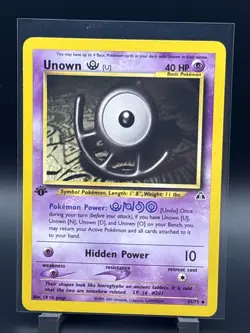 Unown [U] 51/75 Uncommon Non Holo 1st Edition Neo Discovery Pokemon Card - Image 1