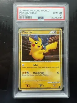 2010 Pokemon Pikachu PW World Collection 7-11 Green [SEQUENTIAL PSA 10 & 9] - Image 5