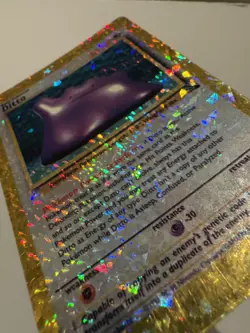 Ditto Fossil Prism HOLO Golden Vending Sticker RARE Pokemon Vintage 90s - Image 3