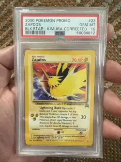 2000 POKEMON PROMO BLACK STAR #23 ZAPDOS BLK.STAR-KIMURA CORRECTED - Image 1