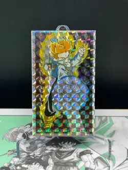 Dragon Ball Trunkus Super saiyan Menko Card Prism retro Japanes - Image 1