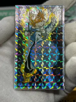 Dragon Ball Trunkus Super saiyan Menko Card Prism retro Japanes - Image 2