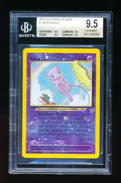 BGS 9.5 MEW 2001 POKEMON SOUTHERN ISLANDS HOLO PROMO #1/18 *GEM MINT* POP 4 - Image 1