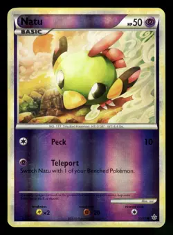Natu 55/95 Reverse Holo HGSS Unleashed Pokemon Card - Image 1