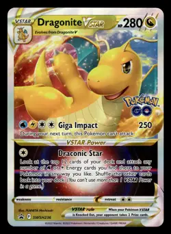 Dragonite VSTAR SWSH236 Ultra Rare Black Star Promo Pokemon Go Pokemon Card - Image 1