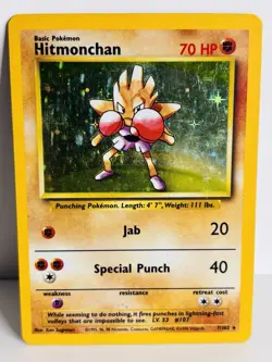 Hitmonchan 7/102 - Base Set - Holo Rare Pokemon Card - Image 1