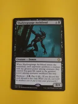 Shadowgrange Archfiend. VOC rare Demon Magic the Gathering Card. - Image 1