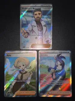 3x SV Full Art Trainer Lot Katy 237 Dendra 250 Professor Pokemon Cards AA6 5 - Image 3