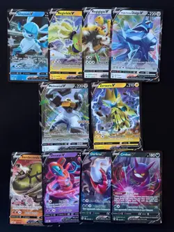 V Lot Bundle Bulk Set 10x Ultra Rare SWSH Glaceon Holo Pokemon Cards TCG AA9 7 - Image 1