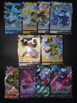 V Lot Bundle Bulk Set 10x Ultra Rare SWSH Glaceon Holo Pokemon Cards TCG AA9 7 - Image 2