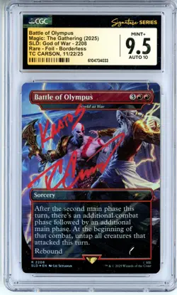 CGC MINT+ 9.5 Signed T.C. Carson Battle of Olympus - World at War (SLD) Foil - Image 1