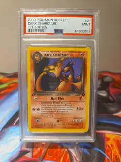 Dark Charizard PSA 9 1st Edition 21/82 2000 Pokemon Rocket - Image 1