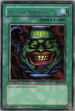 Yugioh Pot of Greed MRL-E129 Rare 1st Edition NM - Image 1