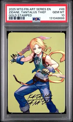 LOW POP, PSA 10, Zidane Tantalus Thief Art Series Stamped 49 Final Fantasy MTG - Image 1