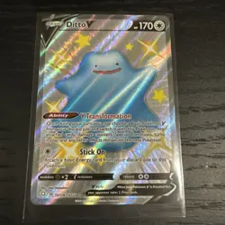 Pokemon TCG Shining Fates Shiny Vault Ditto V Shiny Holo Rare SV118/SV122 NM/M - Image 1