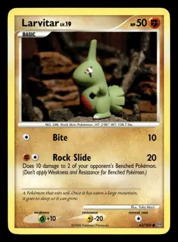 Larvitar 63/100 Common Stormfront Pokemon LP - Image 1