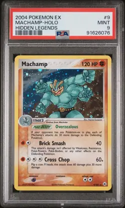 2004 POKEMON EX HIDDEN LEGENDS #9 MACHAMP HOLO PSA 9 - Image 1
