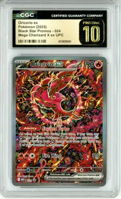 CGC Pristine 10 Pokemon TCG Oricorio ex 024 Me: Mega Evolution Black Star Promo - Image 1