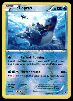 2016 XY - BREAKpoint Reverse Holo Lapras Basic/Uncommon #28 - Image 1