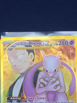 Team Rocket's Mewtwo ex Gold Pokemon - 240/182 Sv10: Destined Rivals -Holo NM - Image 3