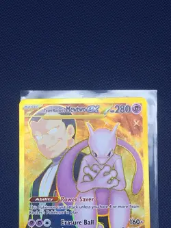 Team Rocket's Mewtwo ex Gold Pokemon - 240/182 Sv10: Destined Rivals -Holo NM - Image 4