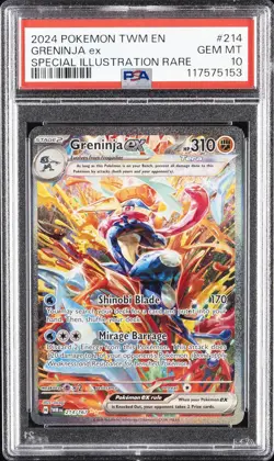 2024 POKEMON TWM EN-TWILIGHT MASQUERADE #214 GRENINJA EX PSA 10 - Image 1
