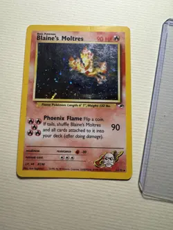 Blaine's Moltres Holo Pokemon Gym Heroes 1/132 - Image 1