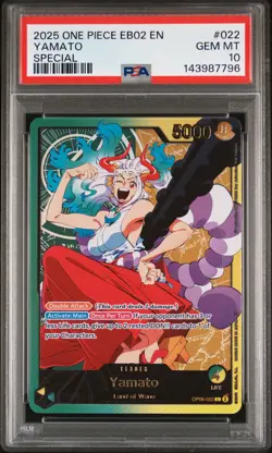 2025 ONE PIECE EB02-EXTRA BOOSTER -ANIME 25TH COLL- SPECIAL #022 YAMATO PSA 10 - Image 1